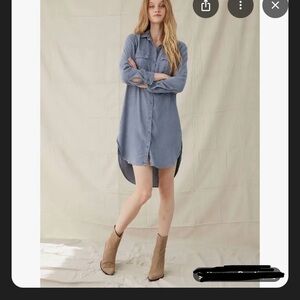 NWT Bella Dahl Blue Denim Shirt Dress